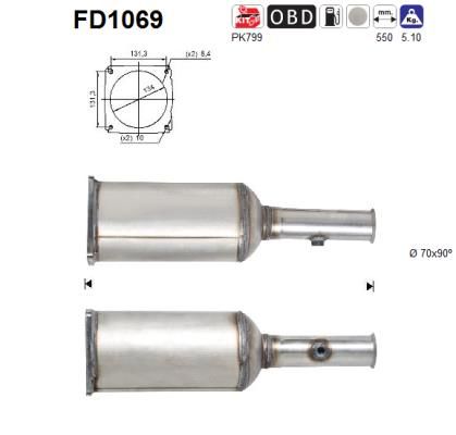 Suodžių / kietųjų dalelių filtras, išmetimo sistema AS FD1069