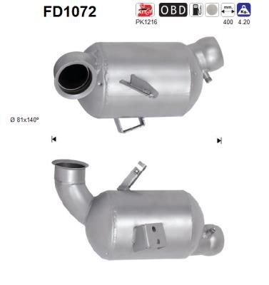 Suodžių / kietųjų dalelių filtras, išmetimo sistema AS FD1072
