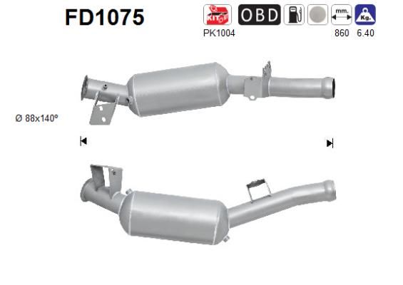 Suodžių / kietųjų dalelių filtras, išmetimo sistema AS FD1075