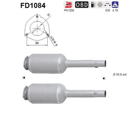 Suodžių / kietųjų dalelių filtras, išmetimo sistema AS FD1084