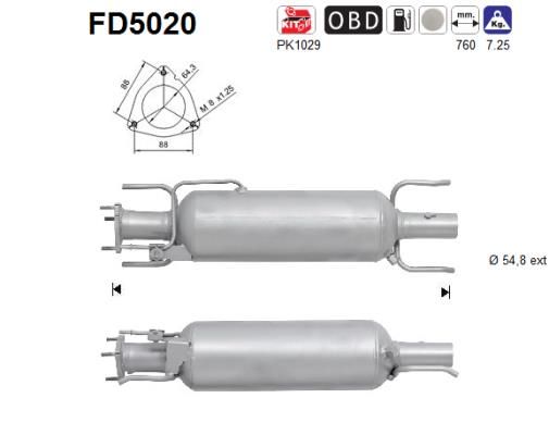 Suodžių / kietųjų dalelių filtras, išmetimo sistema AS FD5020