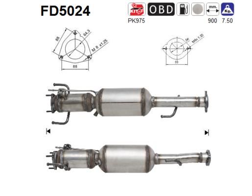 Suodžių / kietųjų dalelių filtras, išmetimo sistema AS FD5024