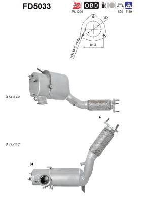 Suodžių / kietųjų dalelių filtras, išmetimo sistema AS FD5033