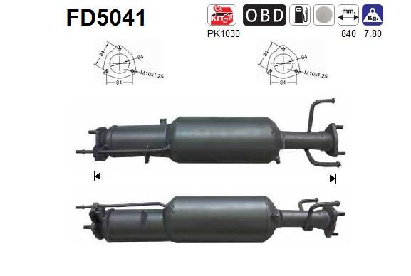 Suodžių / kietųjų dalelių filtras, išmetimo sistema AS FD5041