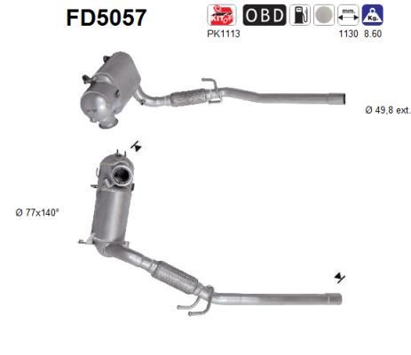 Suodžių / kietųjų dalelių filtras, išmetimo sistema AS FD5057