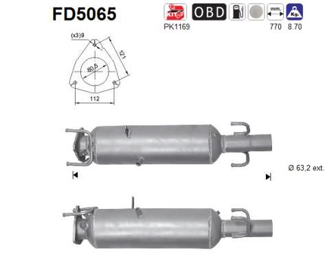 Suodžių / kietųjų dalelių filtras, išmetimo sistema AS FD5065