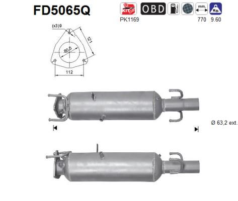 Suodžių / kietųjų dalelių filtras, išmetimo sistema AS FD5065Q