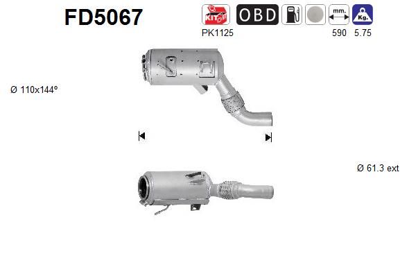 Suodžių / kietųjų dalelių filtras, išmetimo sistema AS FD5067