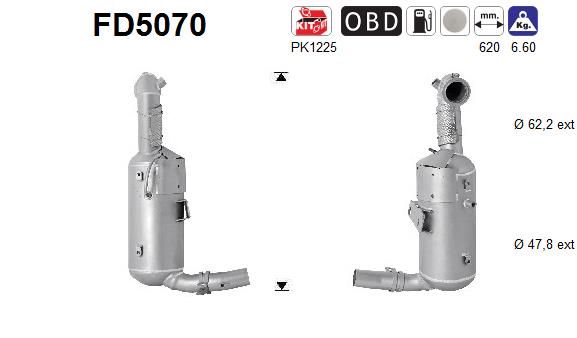 Suodžių / kietųjų dalelių filtras, išmetimo sistema AS FD5070