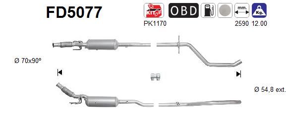 Suodžių / kietųjų dalelių filtras, išmetimo sistema AS FD5077
