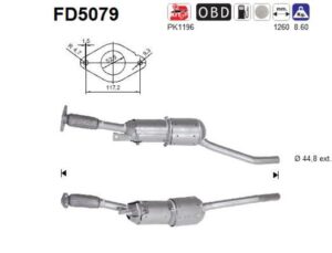 AS FD5079 Suodžių / kietųjų dalelių filtras, išmetimo sistema
