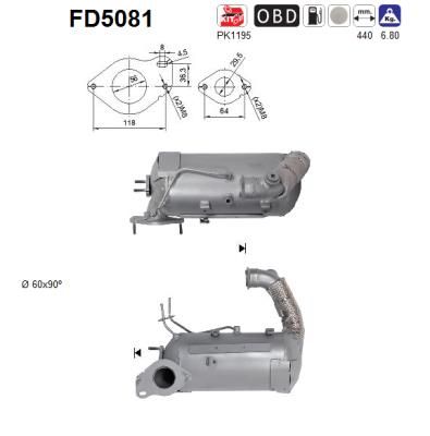 Suodžių / kietųjų dalelių filtras, išmetimo sistema AS FD5081
