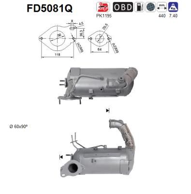 Suodžių / kietųjų dalelių filtras, išmetimo sistema AS FD5081Q