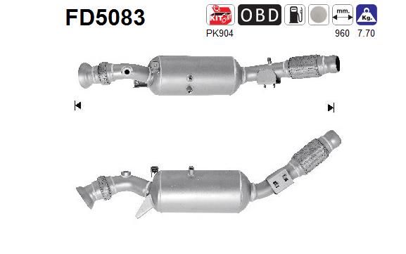 Suodžių / kietųjų dalelių filtras, išmetimo sistema AS FD5083