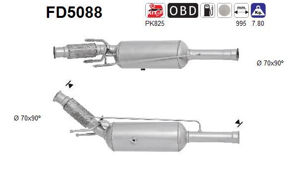 AS FD5088 Suodžių / kietųjų dalelių filtras, išmetimo sistema