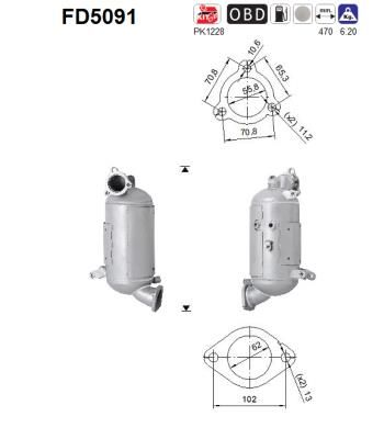 Suodžių / kietųjų dalelių filtras, išmetimo sistema AS FD5091