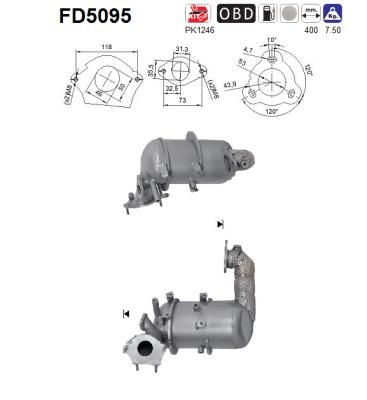 Suodžių / kietųjų dalelių filtras, išmetimo sistema AS FD5095