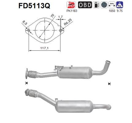 Suodžių / kietųjų dalelių filtras, išmetimo sistema AS FD5113Q