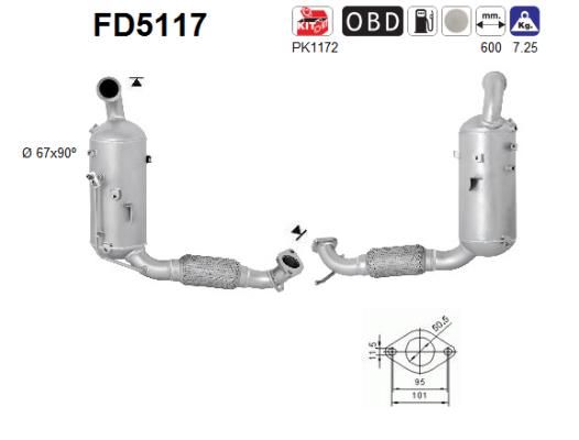 Suodžių / kietųjų dalelių filtras, išmetimo sistema AS FD5117