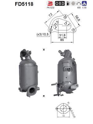 Suodžių / kietųjų dalelių filtras, išmetimo sistema AS FD5118