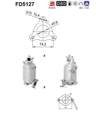 Suodžių / kietųjų dalelių filtras, išmetimo sistema AS FD5127