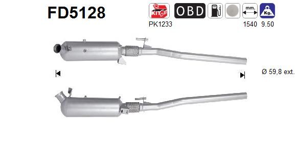 Suodžių / kietųjų dalelių filtras, išmetimo sistema AS FD5128