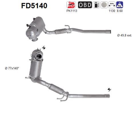 Suodžių / kietųjų dalelių filtras, išmetimo sistema AS FD5140