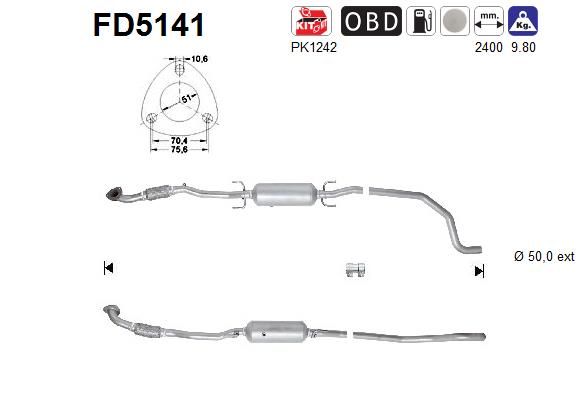 Suodžių / kietųjų dalelių filtras, išmetimo sistema AS FD5141