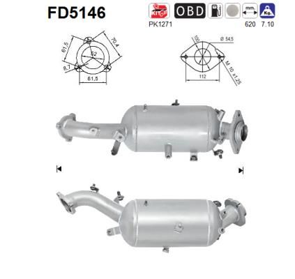 Suodžių / kietųjų dalelių filtras, išmetimo sistema AS FD5146