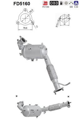Suodžių / kietųjų dalelių filtras, išmetimo sistema AS FD5160