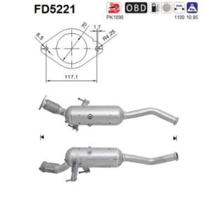 AS FD5221 Suodžių / kietųjų dalelių filtras, išmetimo sistema