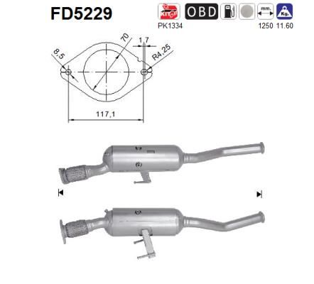 Suodžių / kietųjų dalelių filtras, išmetimo sistema AS FD5229