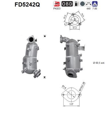 Suodžių / kietųjų dalelių filtras, išmetimo sistema AS FD5242Q