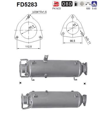 Suodžių / kietųjų dalelių filtras, išmetimo sistema AS FD5283