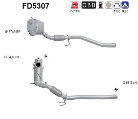 Suodžių / kietųjų dalelių filtras, išmetimo sistema AS FD5307