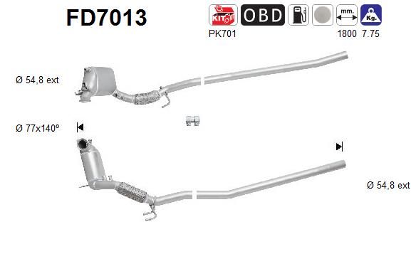 Suodžių / kietųjų dalelių filtras, išmetimo sistema AS FD7013