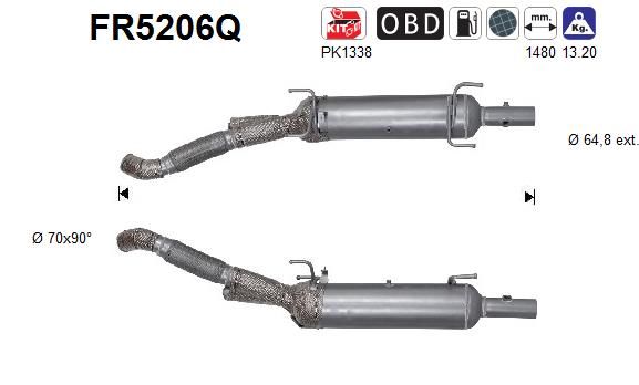 Suodžių / kietųjų dalelių filtras, išmetimo sistema AS FR5206Q