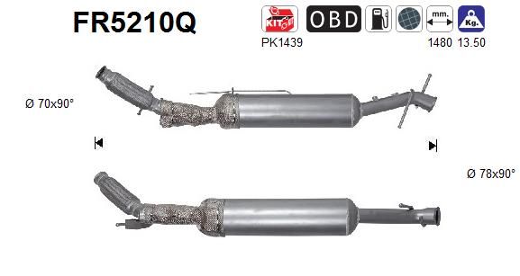 Suodžių / kietųjų dalelių filtras, išmetimo sistema AS FR5210Q