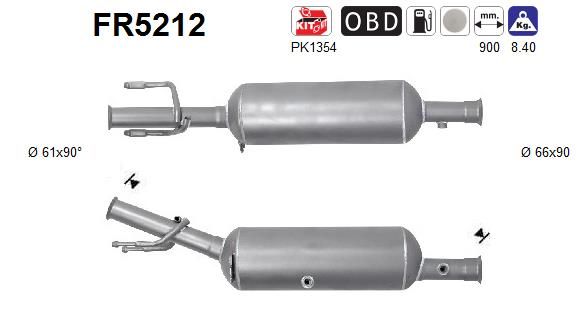Suodžių / kietųjų dalelių filtras, išmetimo sistema AS FR5212