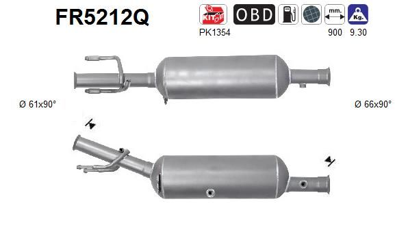 Suodžių / kietųjų dalelių filtras, išmetimo sistema AS FR5212Q