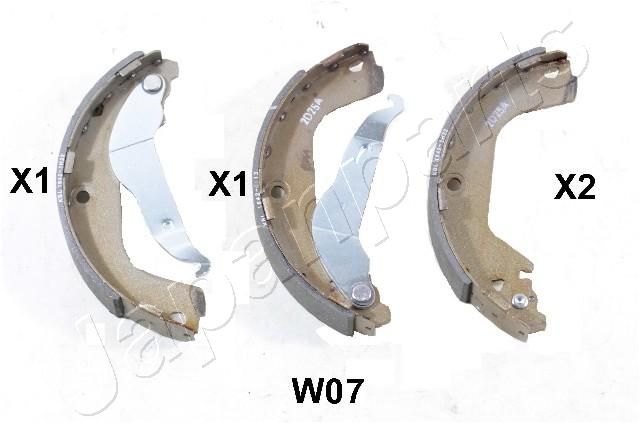 Stabdžių trinkelių komplektas JAPANPARTS GF-W07AF