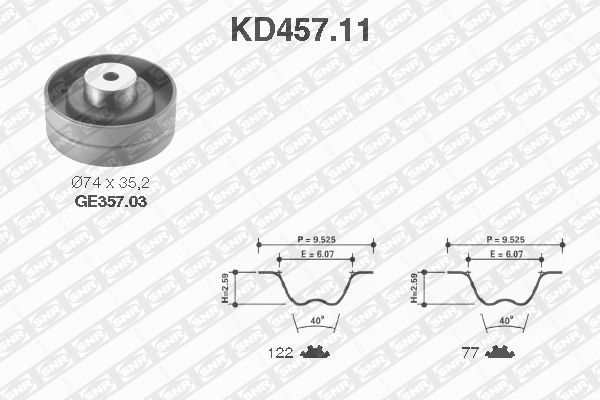 SNR KD457.11 Paskirstymo diržo komplektas