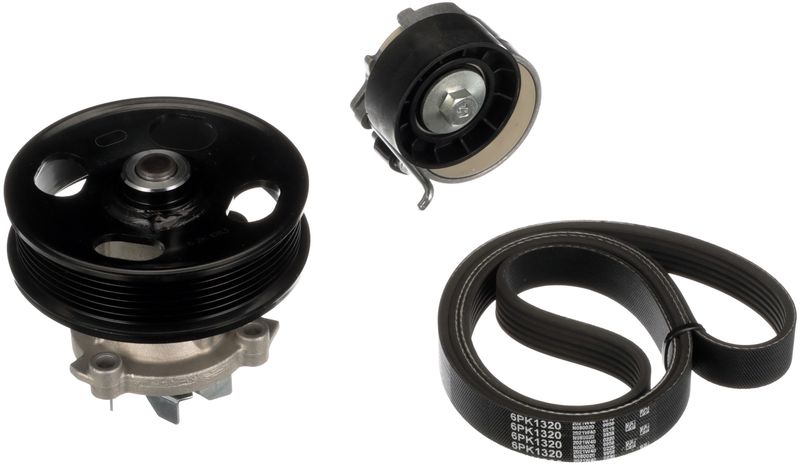GATES KP26PK1320 Vandens siurblys + V formos rumbuotas diržas, komplektas