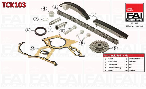 Paskirstymo grandinės komplektas FAI AutoParts TCK103