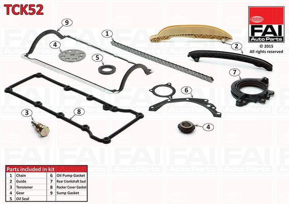 Paskirstymo grandinės komplektas FAI AutoParts TCK52