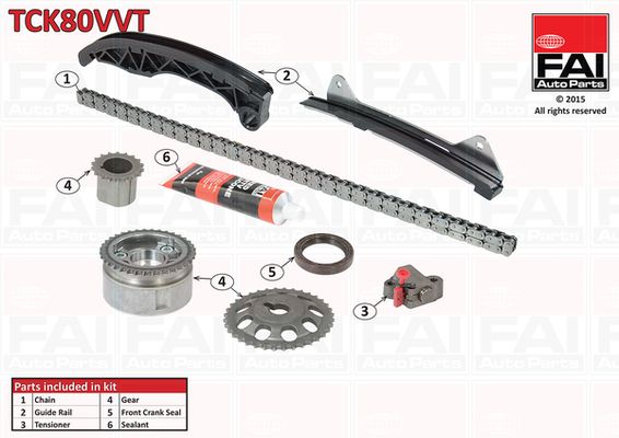 Paskirstymo grandinės komplektas FAI AutoParts TCK80VVT